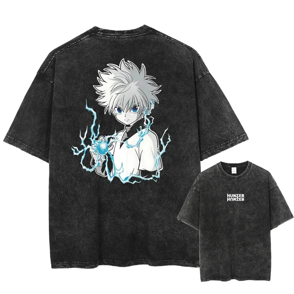 Official Hunter x Hunter "Killua & Gon" Vintage Washed T-Shirt – Premium Oversized Cotton Tee