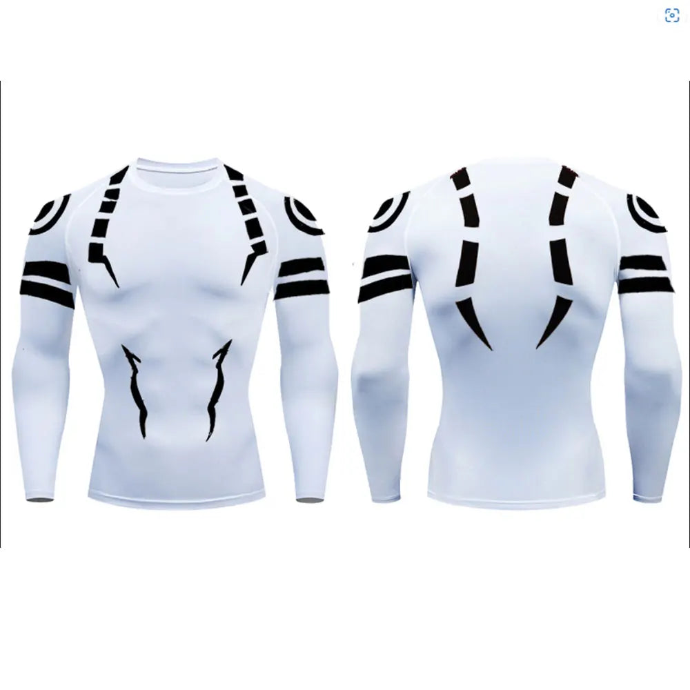 Men's "Jujutsu Kaisen" 3D Compression Set – Premium Gym Shirt & Training Shorts