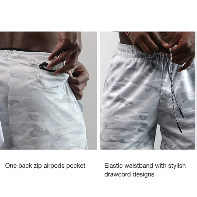 "Street Ninjas" Angel Cross 2-in-1 Performance Shorts – Quick-Dry Athletic Shorts with Phone Pocket
