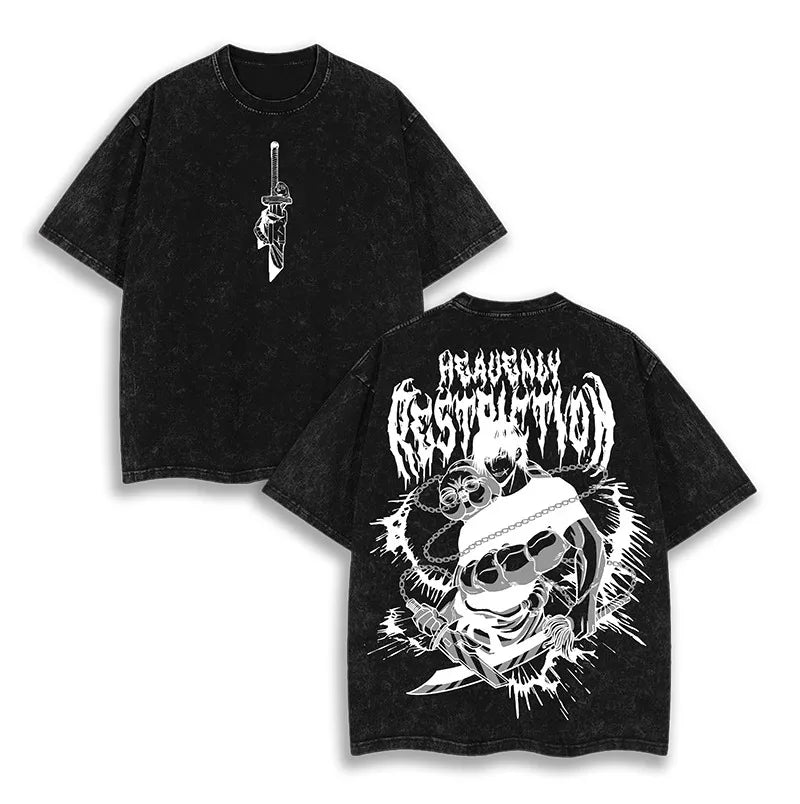 Official Bandai Jujutsu Kaisen "Spell Battle" Vintage Washed T-Shirt – Premium Anime Streetwear