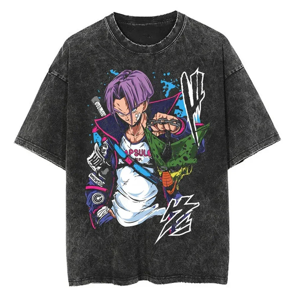 Official Bandai Dragon Ball "Trunks & Goten" Vintage Washed T-Shirt – Premium Oversized Cotton Tee