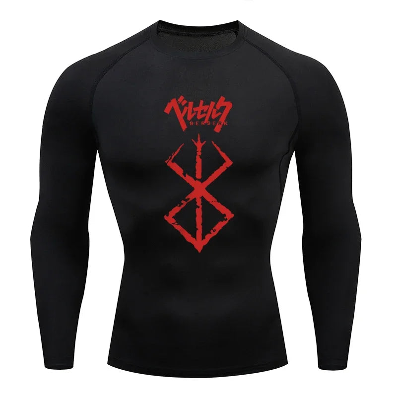 AoFuson Wolf" Berserk "Guts" Compression Shirt – Premium Anime Gym Rash Guard