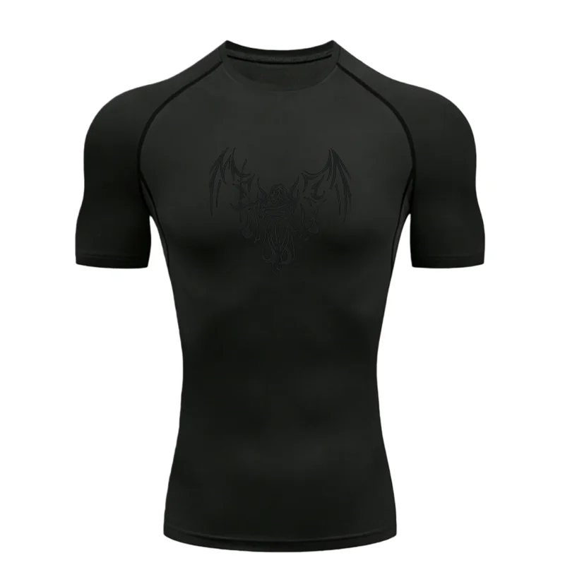 Men's "Fallen Angel" 2026 Compression Shirt – Premium Athletic Rash Guard for Training & Fitness
