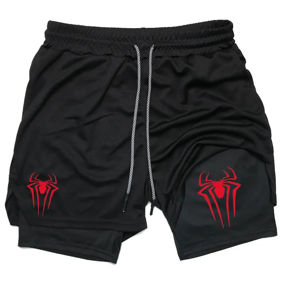 Men's "Spider Web" Y2K Compression Set – Premium Gym T-Shirt & Performance Shorts