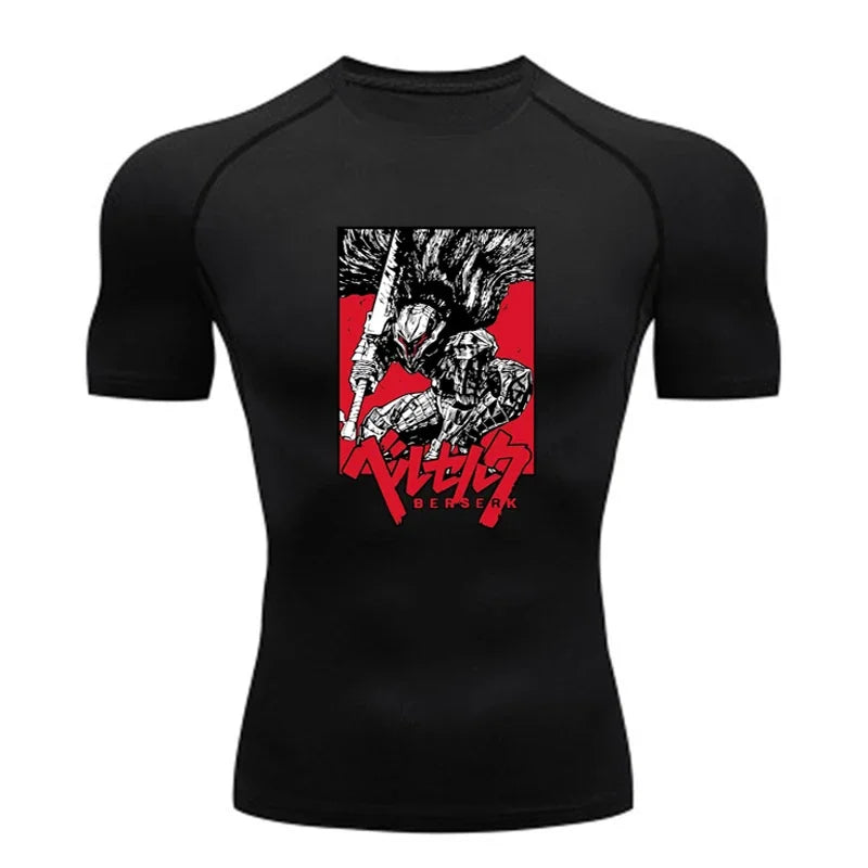 AoFuson Wolf" Berserk "Guts" Compression Shirt – Premium Anime Gym Rash Guard