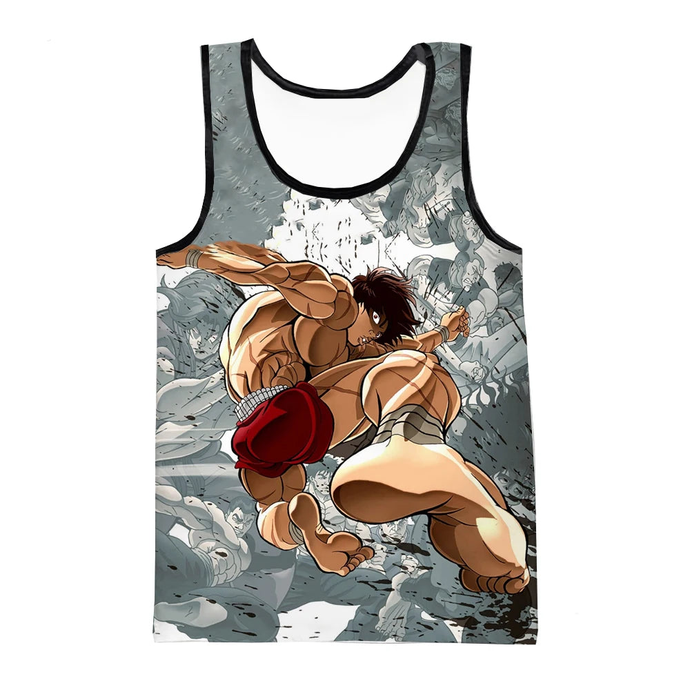 Official Baki Hanma "Demon Back" Training Tank Top – Premium Oversized Gym Vest