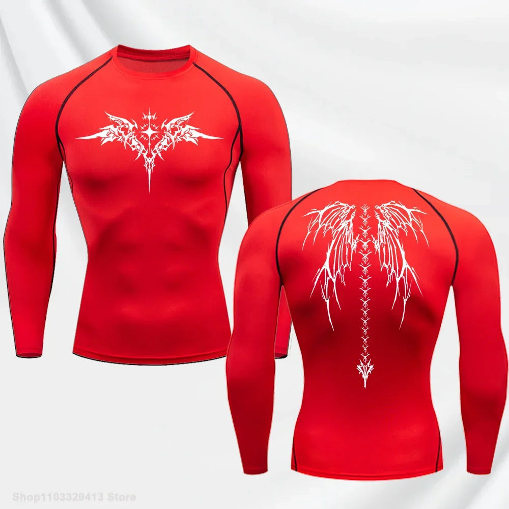 "DUTRIEUX" Anime Graphic Compression Long Sleeve – Premium Quick-Dry Gym Rash Guard
