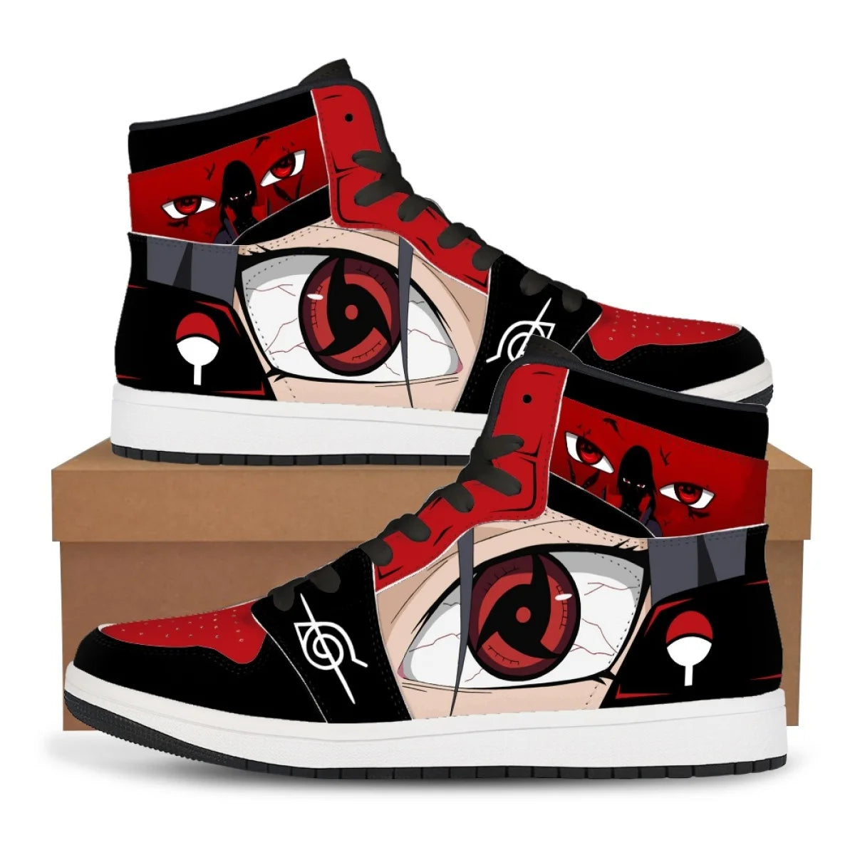Official Bandai "Naruto: Itachi Akatsuki" Sneakers – Premium Flannel Anime Casual Shoes