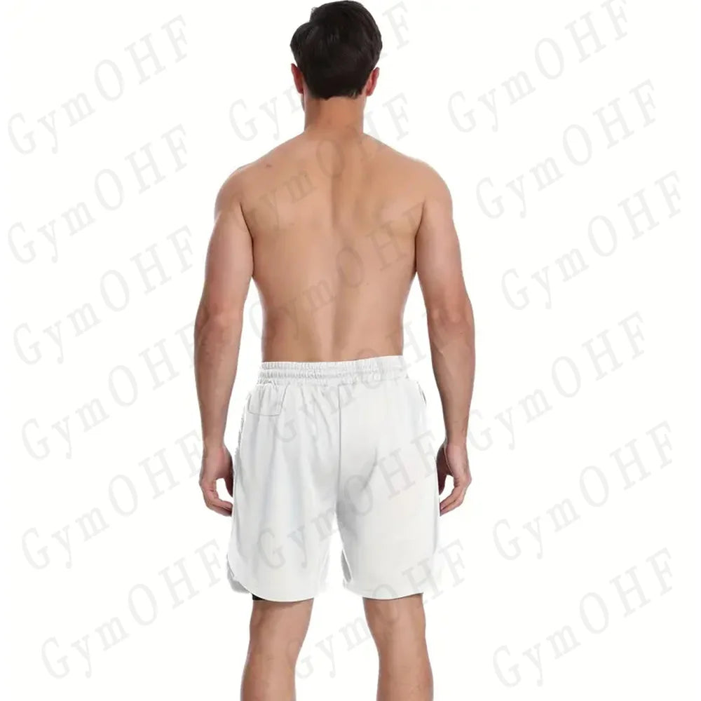 Men's "Heroic Spirit" Anime 2-in-1 Fitness Set – Compression Tee & Double-Deck Shorts