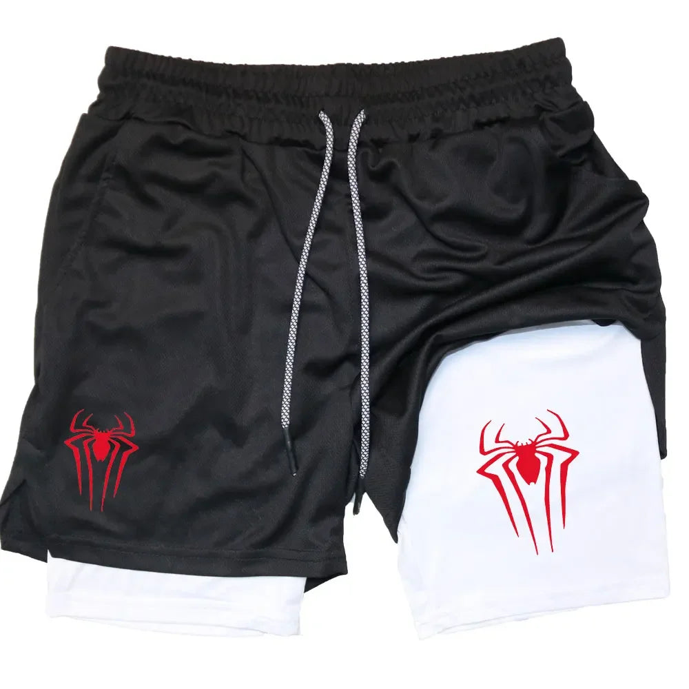 Men's "Spider Web" Y2K Compression Set – Premium Gym T-Shirt & Performance Shorts