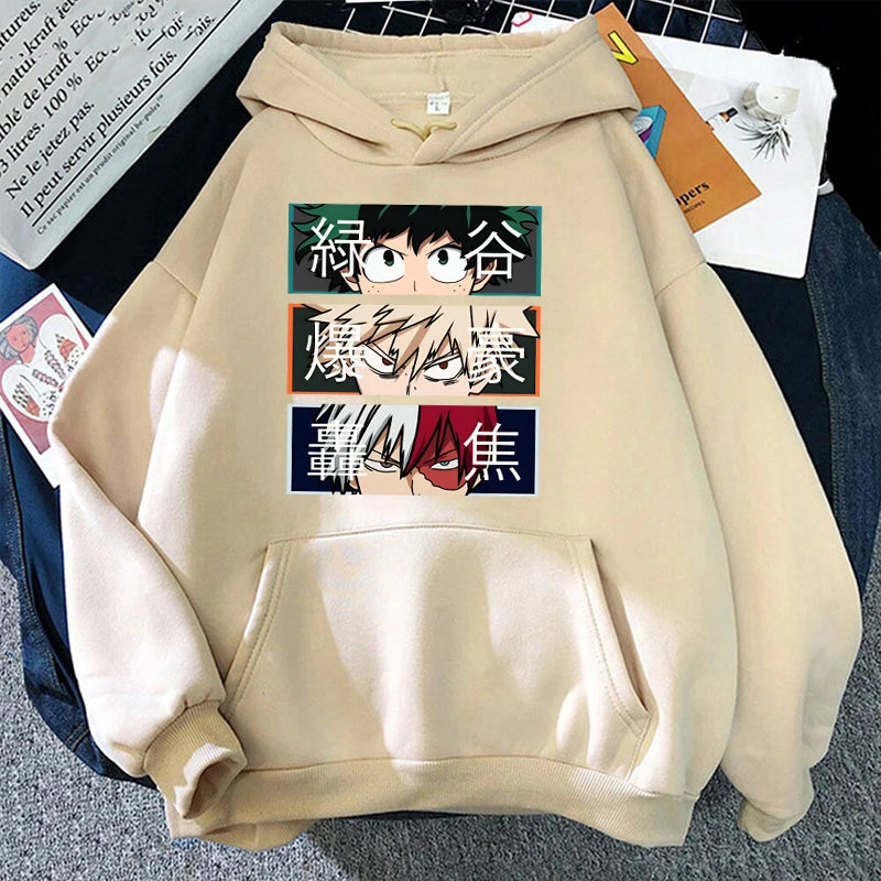 Official My Hero Academia "Big Three" Hoodie – Premium Fleece Anime Sweatshirt (Deku, Bakugou, Todoroki)