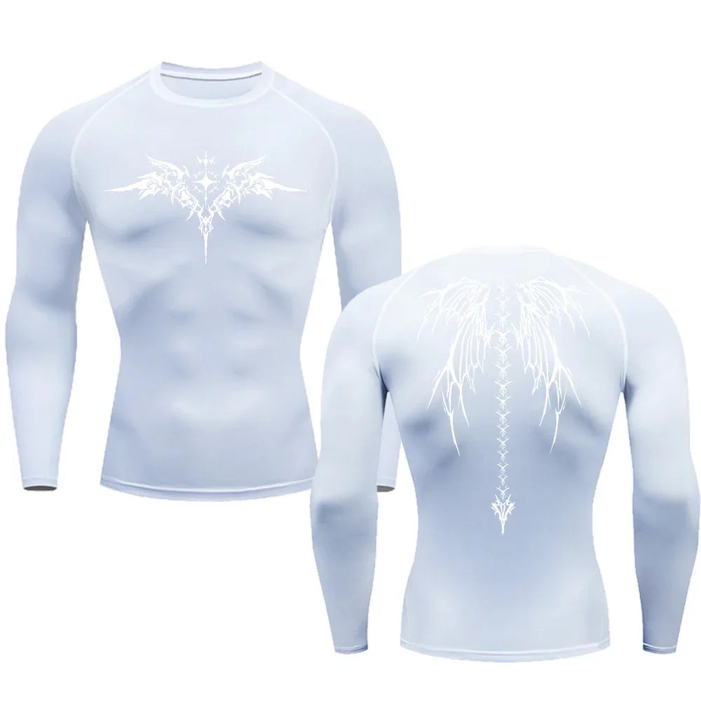 "DUTRIEUX" Anime Graphic Compression Long Sleeve – Premium Quick-Dry Gym Rash Guard