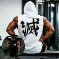 Men's "Demon Slayer: Hashira Strength" Sleeveless Hoodie – Premium Cotton Gym Tank Top