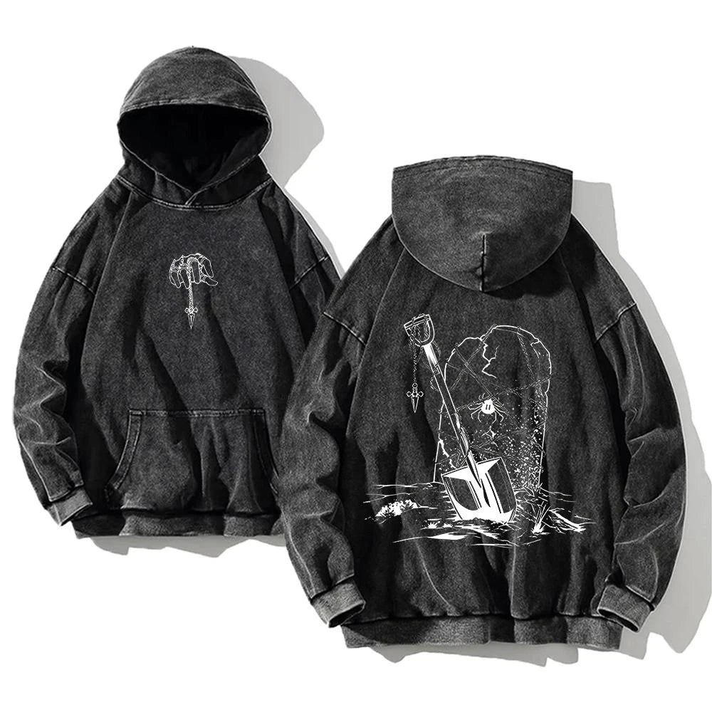 Official Hunter x Hunter Killua Zoldyck Vintage Washed Hoodie – Premium Oversized Cotton Sweatshirt