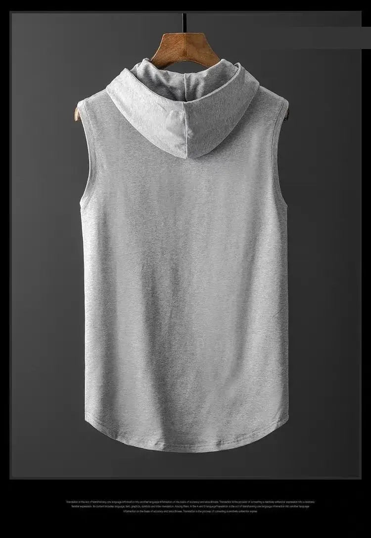 Men's "Demon Slayer: Hashira Strength" Sleeveless Hoodie – Premium Cotton Gym Tank Top