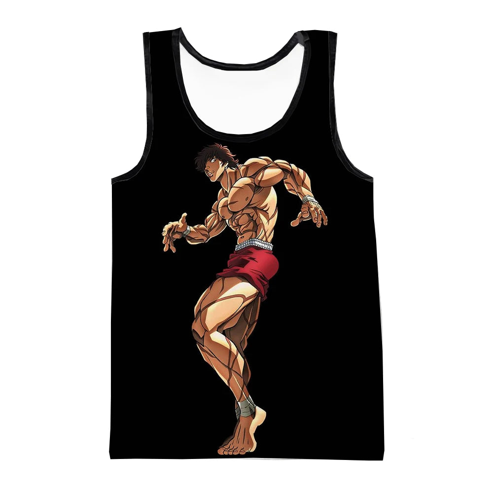 Official Baki Hanma "Demon Back" Training Tank Top – Premium Oversized Gym Vest