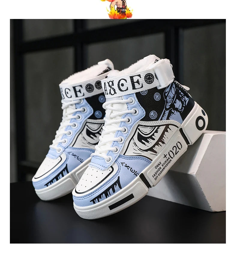Boys' "Winter Guard" High-Top Sneakers – Waterproof Leather School & Sports Shoes