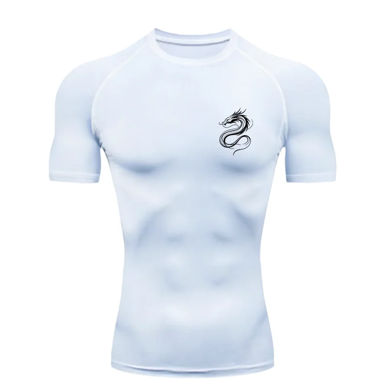 Men's "Dragon Soul" Compression Shirt – Premium Short Sleeve Rash Guard for Gym & MMA