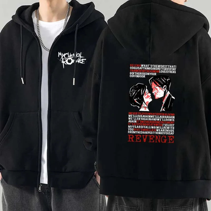 Official My Chemical Romance "The Black Parade" Zip-Up Hoodie – Premium MCR Punk Emo Sweatshirt