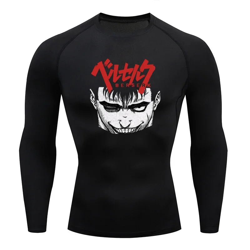 AoFuson Wolf" Berserk "Guts" Compression Shirt – Premium Anime Gym Rash Guard