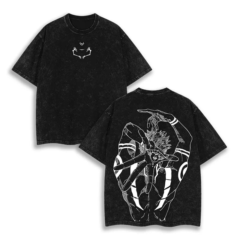 Official Bandai Jujutsu Kaisen "Spell Battle" Vintage Washed T-Shirt – Premium Anime Streetwear