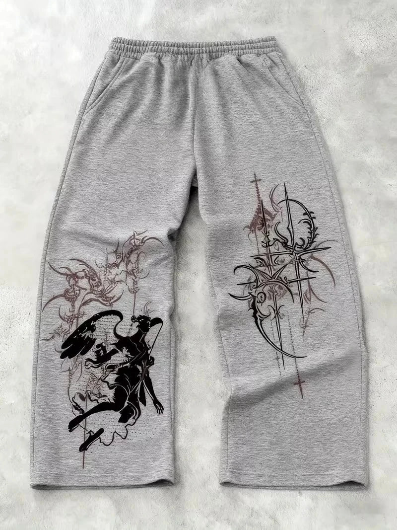 Men's "Dark Urban" Gothic Jogger Pants – Premium Straight-Leg Skinny Streetwear