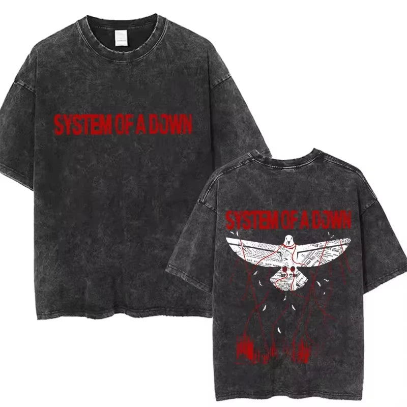 Official System of A Down "Vintage Washed" T-Shirt – Premium 90s Alternative Metal Tee