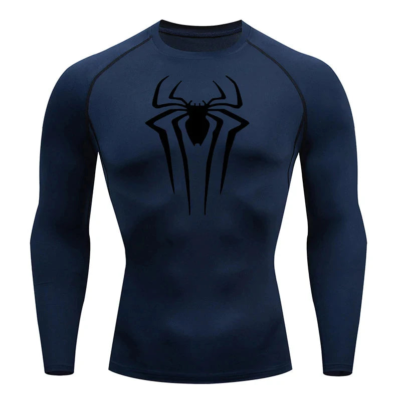 Men's "Spider Web" Compression Shirt – Premium Long Sleeve Rash Guard for Gym & BJJ
