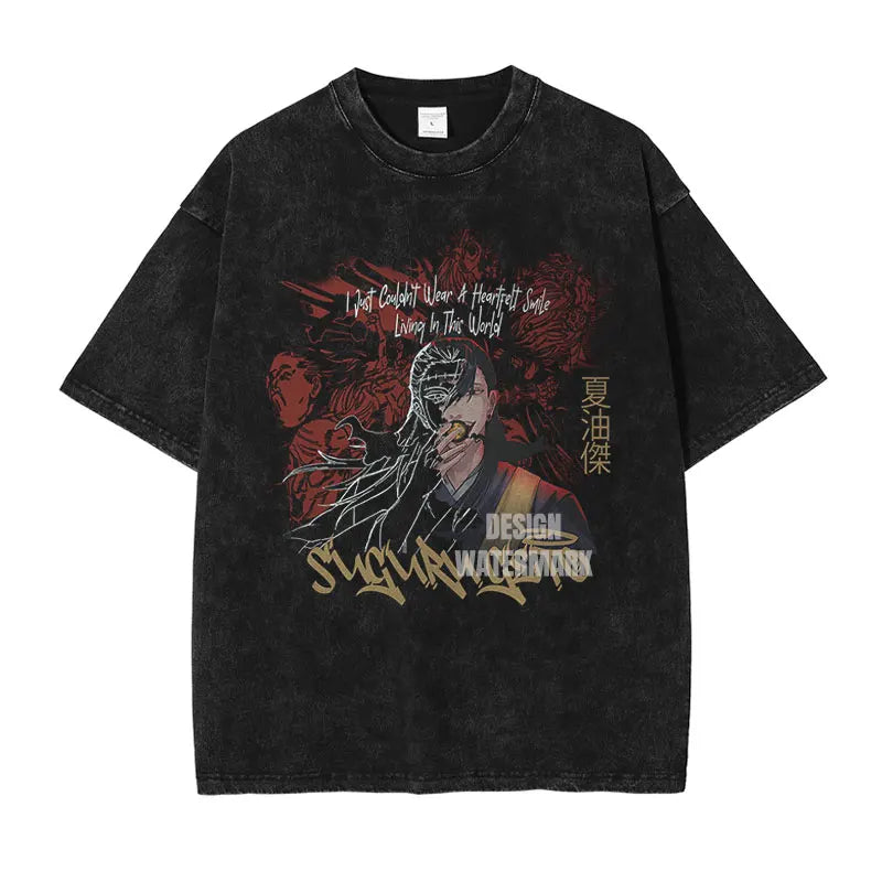 Official Bandai Jujutsu Kaisen "Itadori Yuuji" Vintage Washed T-Shirt – Premium Anime Streetwear