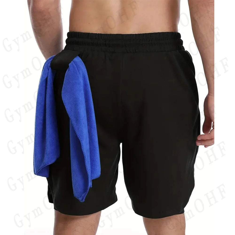 Men's "Anime Funny Face" 2-in-1 Fitness Set – Compression Tee & Double-Deck Shorts