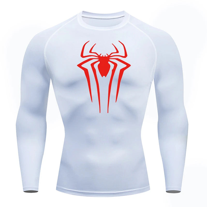 Men's "Spider Web" Compression Shirt – Premium Long Sleeve Rash Guard for Gym & BJJ