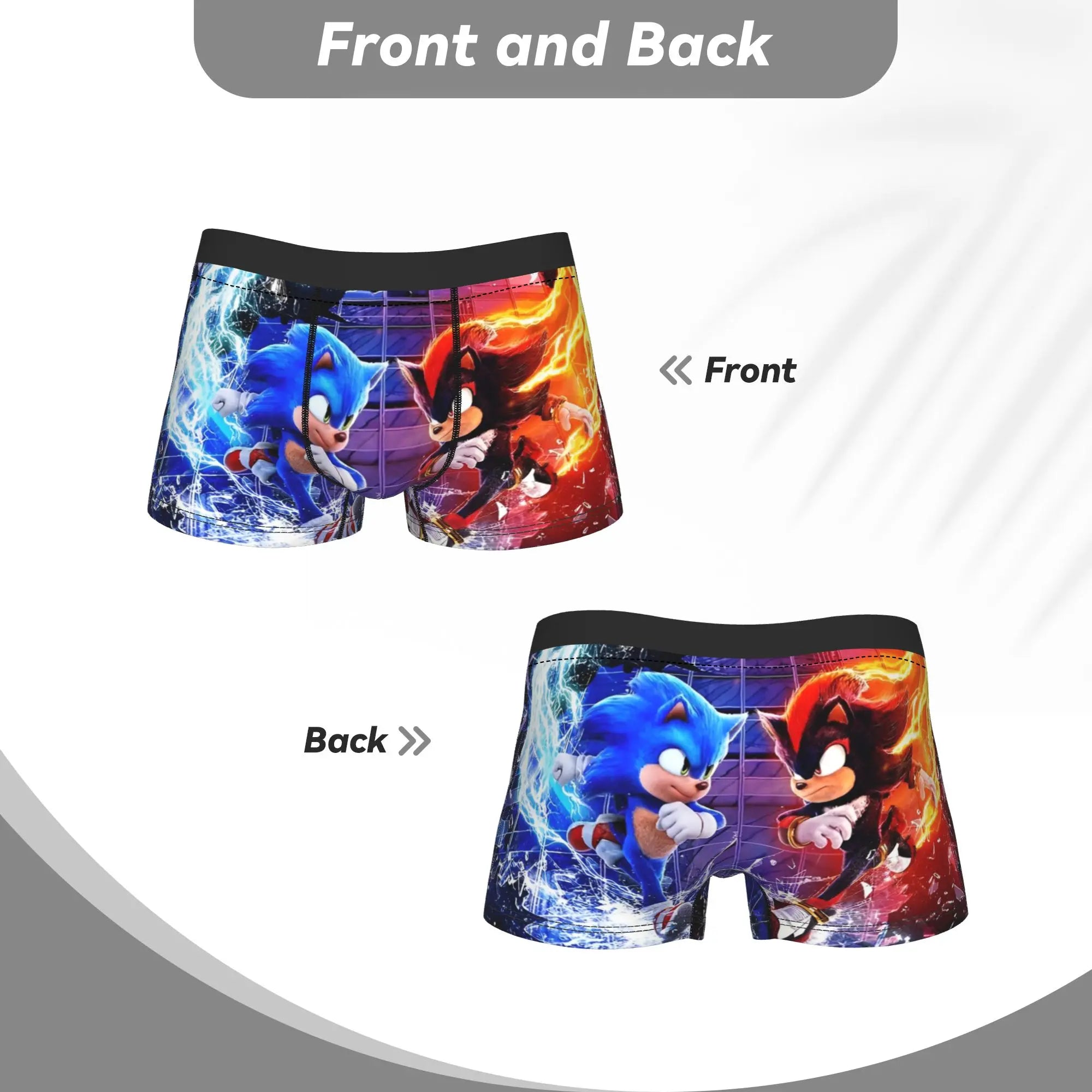Official Sonic & Shadow Anime Boxer Briefs – Premium Breathable Men's Underwear