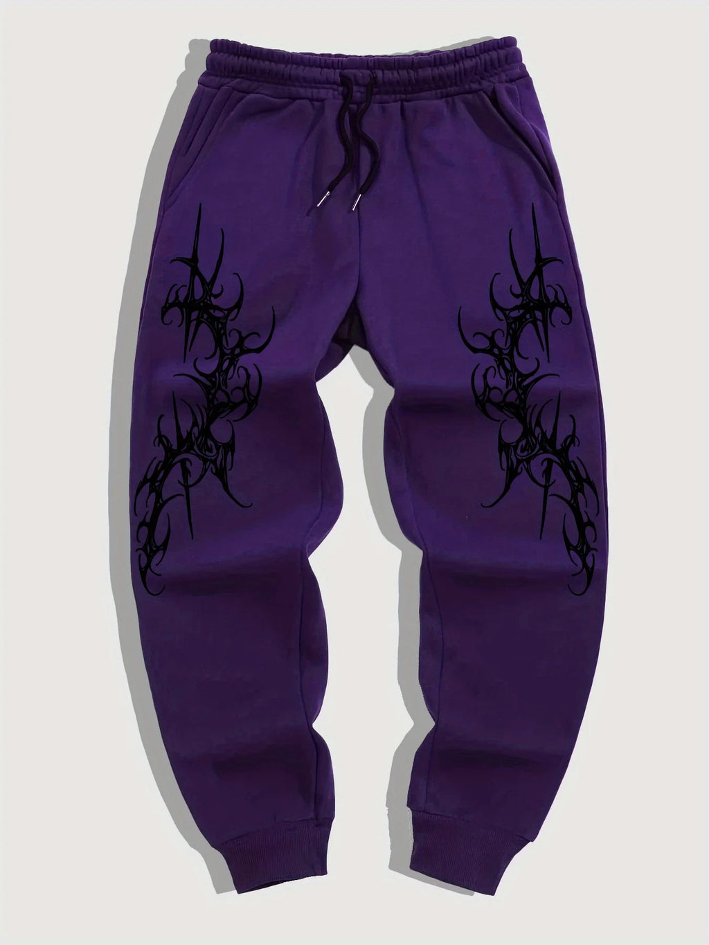 Men's "Dark Street" Gothic Jogger Pants – Premium Fleece-Lined Hip Hop Sweatpants