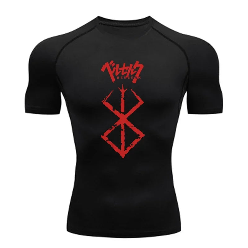 AoFuson Wolf" Berserk "Guts" Compression Shirt – Premium Anime Gym Rash Guard