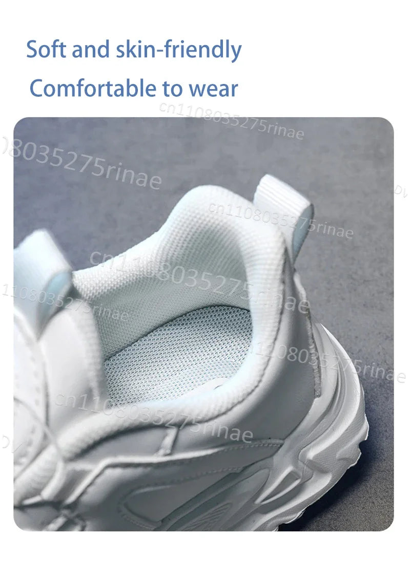 Official Bandai "One Piece: Luffy" Kids' White Sneakers – Waterproof Leather with Arch Support