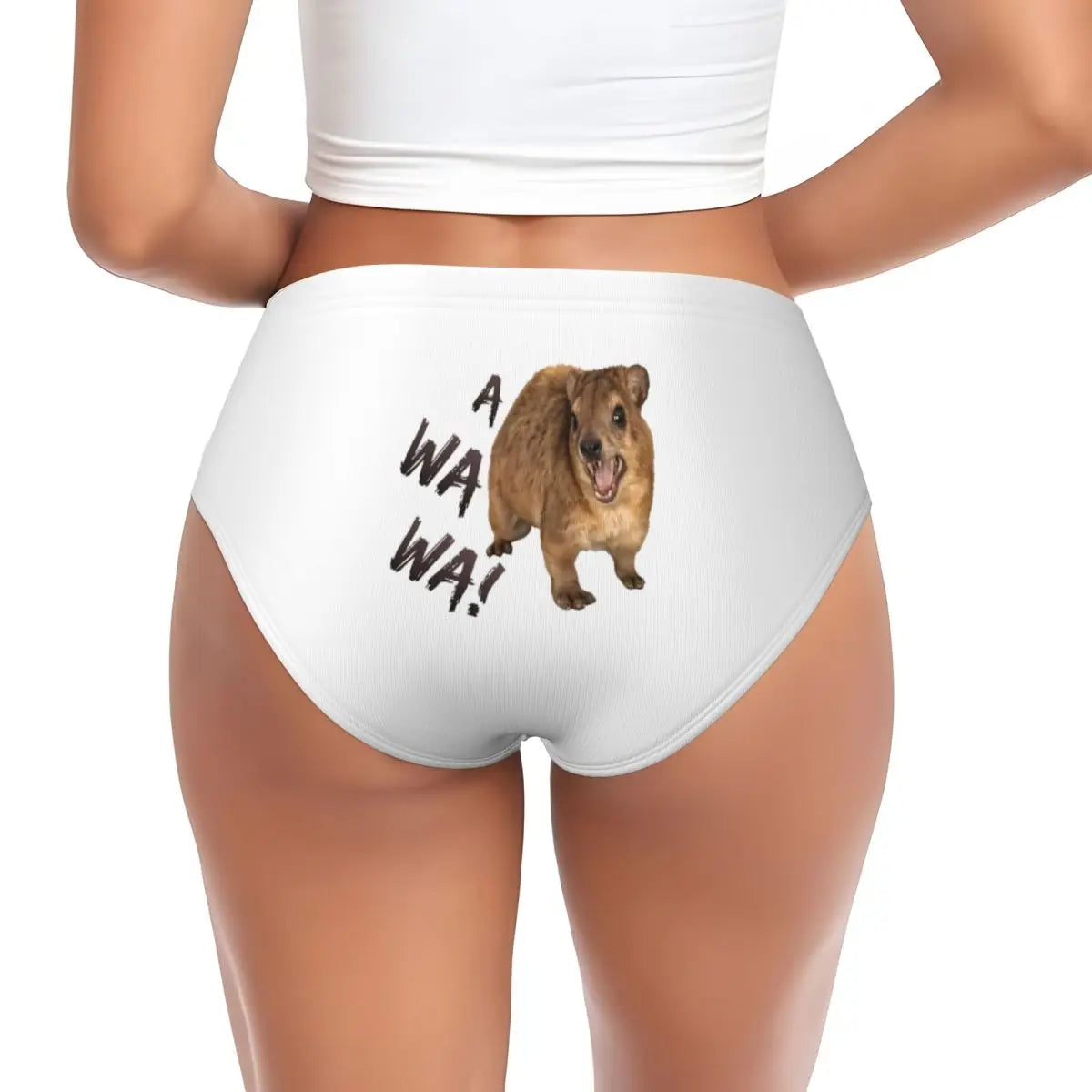 Official "Awawa" Angry Screaming Rock Hyrax Meme Women's Briefs – Premium Novelty Underwear