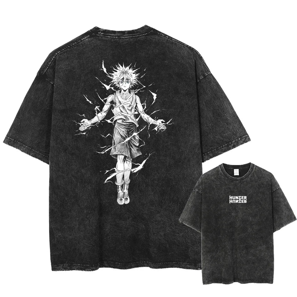 Official Hunter x Hunter "Killua & Gon" Vintage Washed T-Shirt – Premium Oversized Cotton Tee