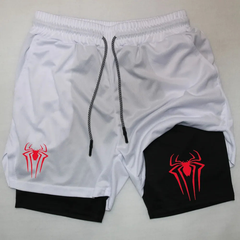 Men's "Spider Web" Y2K Compression Set – Premium Gym T-Shirt & Performance Shorts