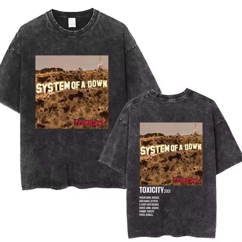 Official System of A Down "Vintage Washed" T-Shirt – Premium 90s Alternative Metal Tee
