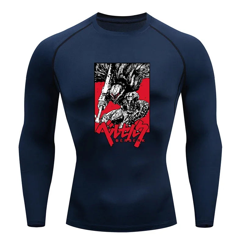 AoFuson Wolf" Berserk "Guts" Compression Shirt – Premium Anime Gym Rash Guard