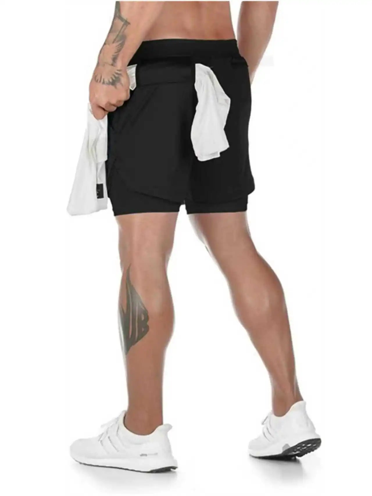 Men's "Faith Warrior" 2-in-1 Athletic Shorts – Christian Gym Shorts with Phone Pocket & Towel Loop