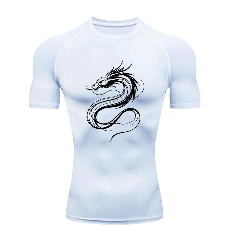 Men's "Dragon Soul" Compression Shirt – Premium Short Sleeve Rash Guard for Gym & MMA