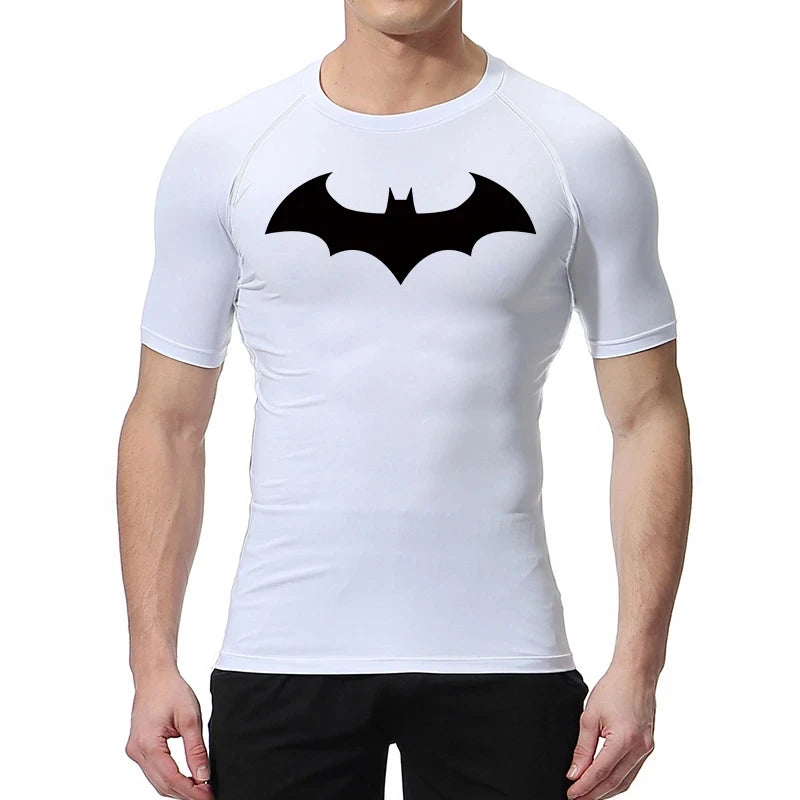 Men's "Bat Warrior" Compression Shirt – Premium Short Sleeve Rash Guard for Gym & BJJ