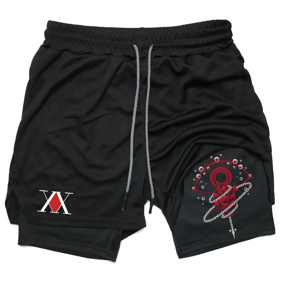 Official Hunter x Hunter 2-in-1 Performance Shorts – Premium Gym Shorts with Pockets