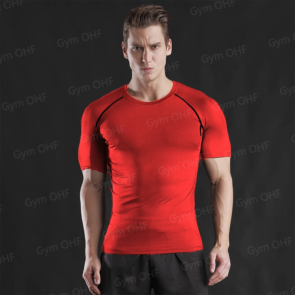 Men's "Heroic Spirit" Anime 2-in-1 Fitness Set – Compression Tee & Double-Deck Shorts
