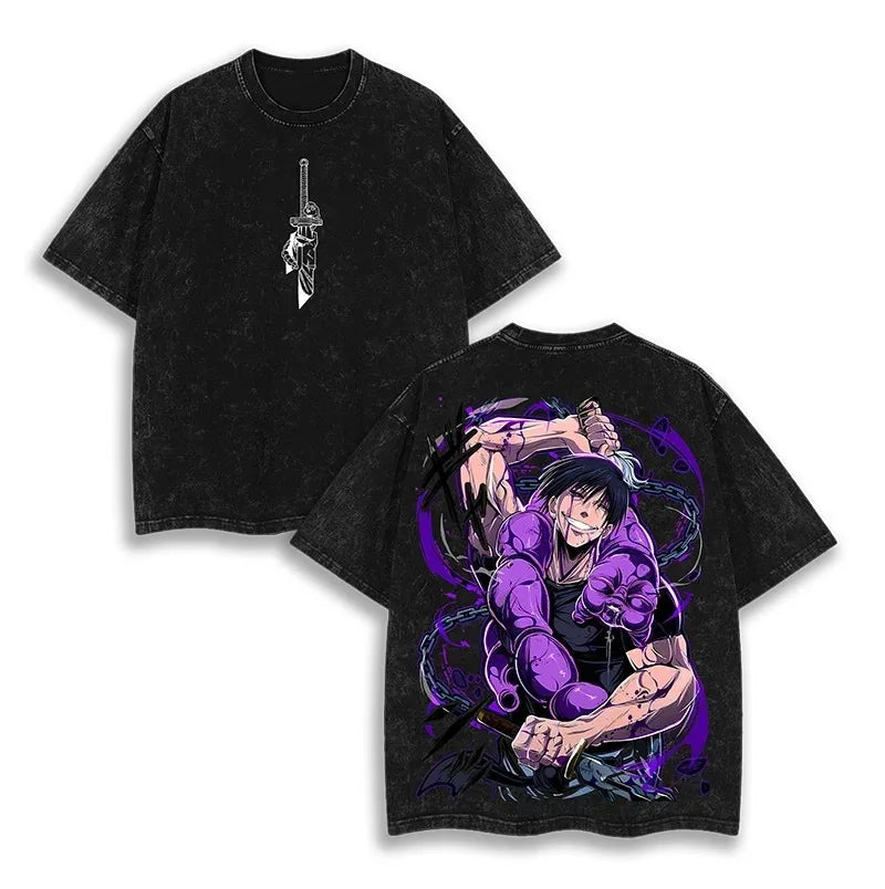 Official Bandai Jujutsu Kaisen "Spell Battle" Vintage Washed T-Shirt – Premium Anime Streetwear