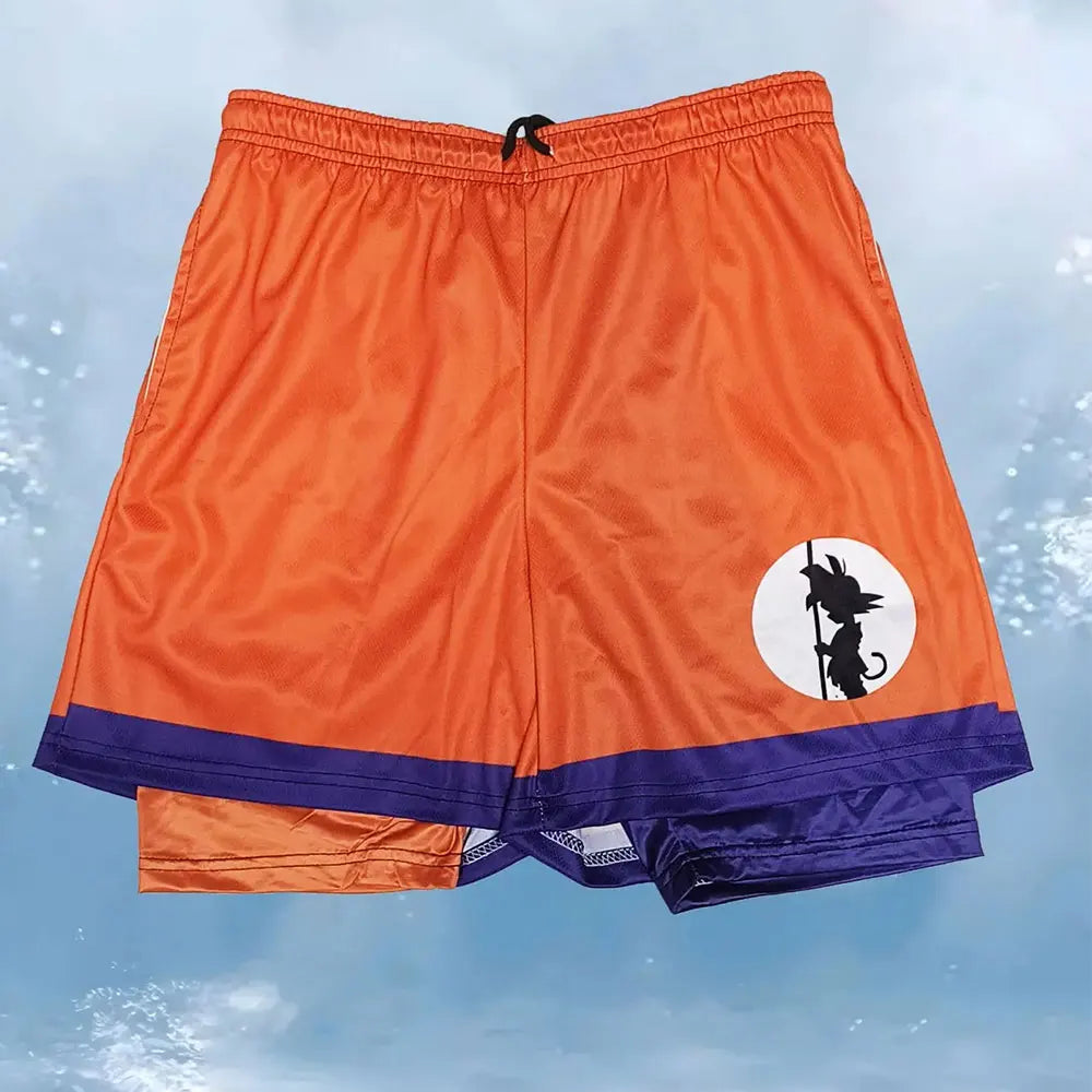 Official Anime Gym 2-in-1 Performance Shorts – Breathable Mesh Workout Shorts for Men