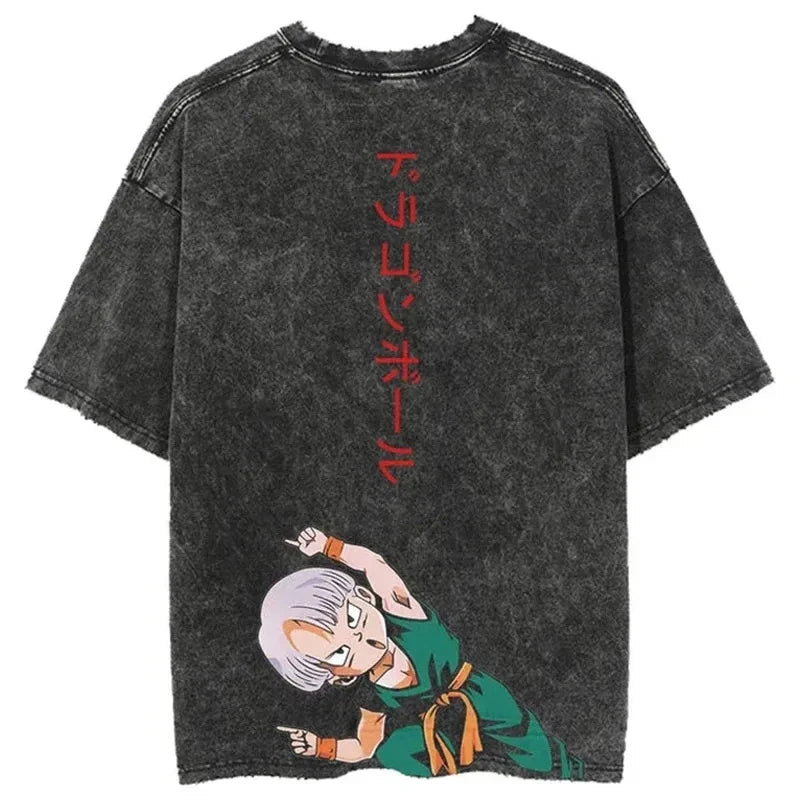 Official Bandai Dragon Ball "Trunks & Goten" Vintage Washed T-Shirt – Premium Oversized Cotton Tee