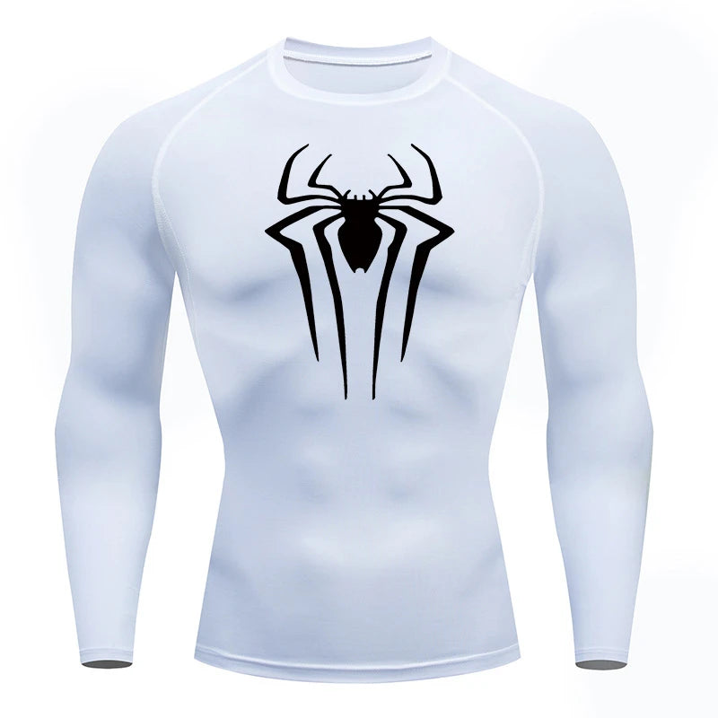 Men's "Spider Web" Compression Shirt – Premium Long Sleeve Rash Guard for Gym & BJJ