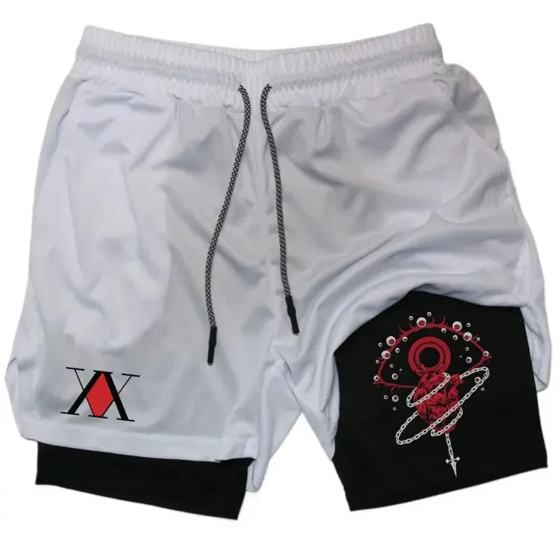 Official Hunter x Hunter 2-in-1 Performance Shorts – Premium Gym Shorts with Pockets